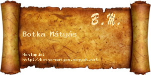 Botka Mátyás névjegykártya
