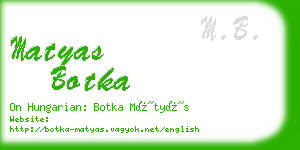 matyas botka business card